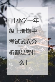 小学一年级上册期中考试试卷分析都是考什么
