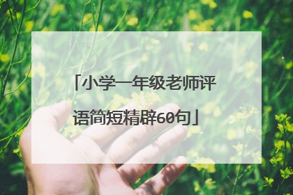 小学一年级老师评语简短精辟60句