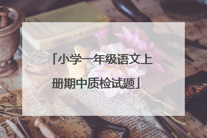小学一年级语文上册期中质检试题