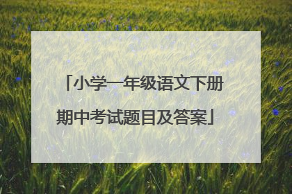 小学一年级语文下册期中考试题目及答案