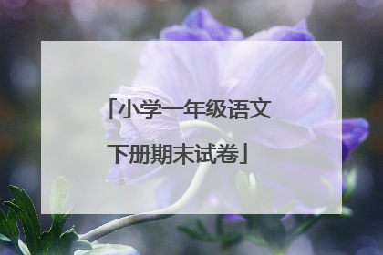 小学一年级语文下册期末试卷