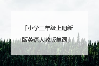 小学三年级上册新版英语人教版单词