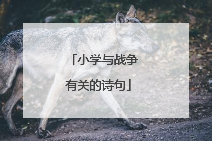 小学与战争有关的诗句