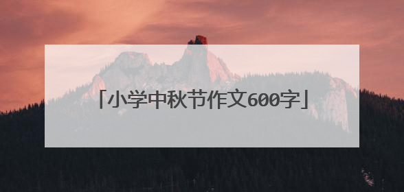 小学中秋节作文600字