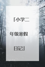 小学二年级寒假日记