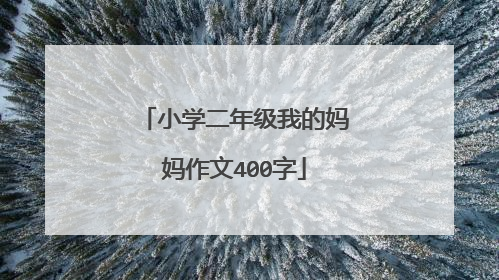 小学二年级我的妈妈作文400字