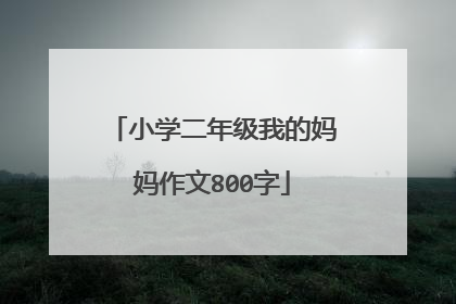 小学二年级我的妈妈作文800字
