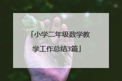 小学二年级数学教学工作总结3篇