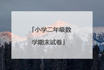 小学二年级数学期末试卷