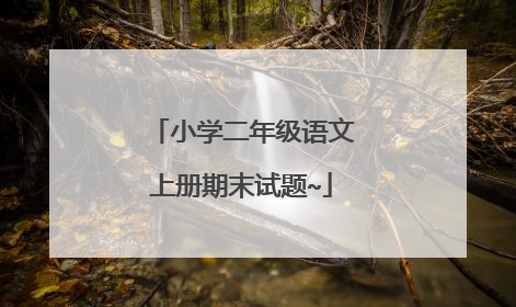 小学二年级语文上册期末试题~