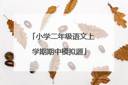 小学二年级语文上学期期中模拟题