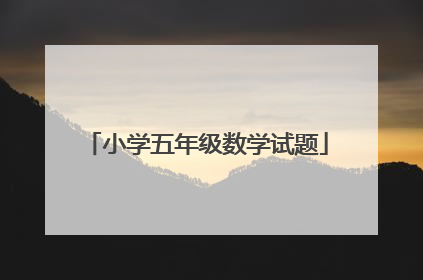 小学五年级数学试题