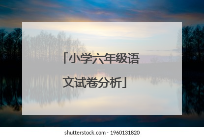 小学六年级语文试卷分析