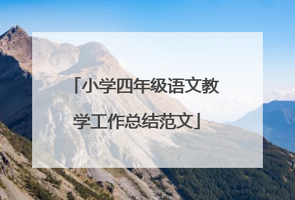 小学四年级语文教学工作总结范文