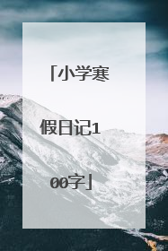 小学寒假日记100字