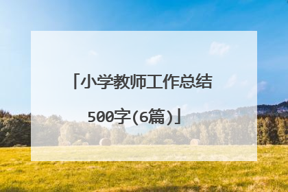 小学教师工作总结500字(6篇)