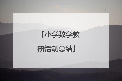 小学数学教研活动总结