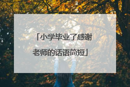 小学毕业了感谢老师的话语简短