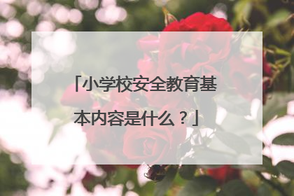 小学校安全教育基本内容是什么?