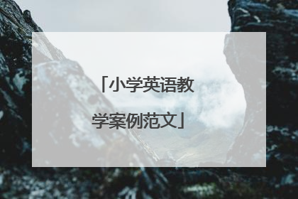 小学英语教学案例范文