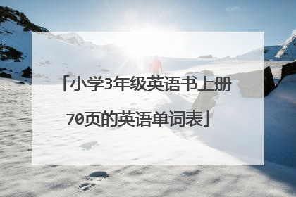 小学3年级英语书上册70页的英语单词表