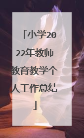 小学2022年教师教育教学个人工作总结