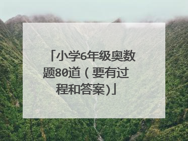 小学6年级奥数题80道(要有过程和答案)