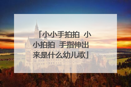 小小手拍拍 小小拍拍 手指伸出来是什么幼儿歌