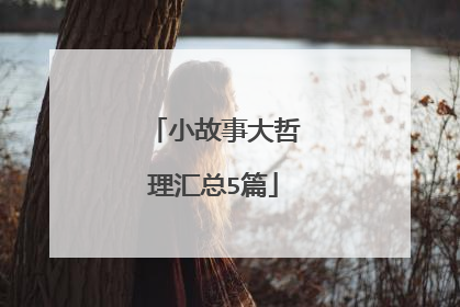 小故事大哲理汇总5篇