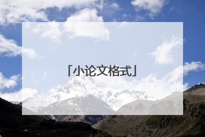 小论文格式