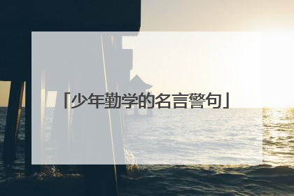 少年勤学的名言警句