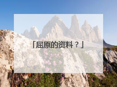 屈原的资料?