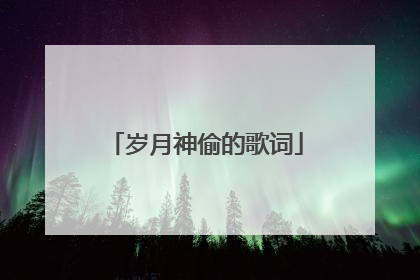 岁月神偷的歌词