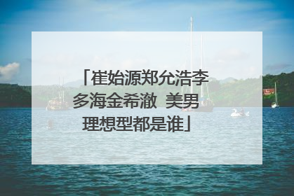 崔始源郑允浩李多海金希澈 美男理想型都是谁