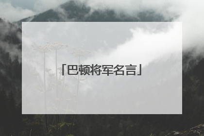 巴顿将军名言