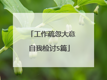 工作疏忽大意自我检讨5篇