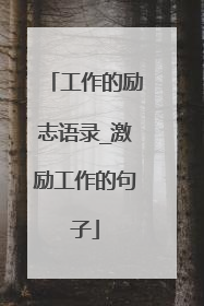 工作的励志语录_激励工作的句子