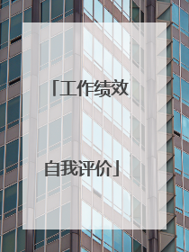工作绩效自我评价