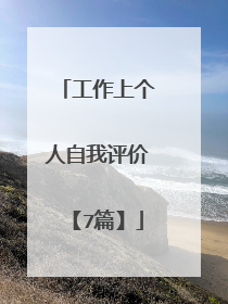 工作上个人自我评价【7篇】