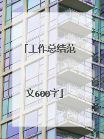 工作总结范文600字