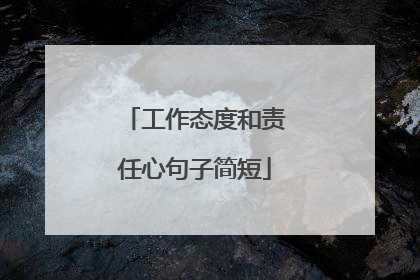 工作态度和责任心句子简短
