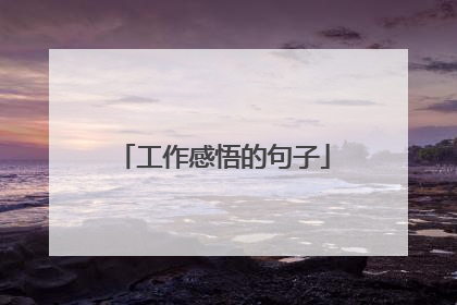 工作感悟的句子