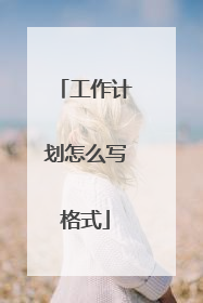 工作计划怎么写格式