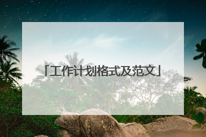 工作计划格式及范文