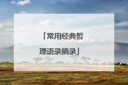 常用经典哲理语录摘录