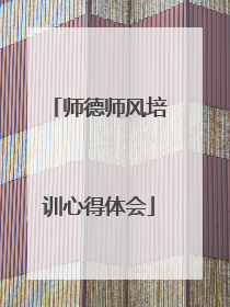 师德师风培训心得体会