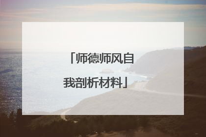 师德师风自我剖析材料