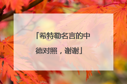 希特勒名言的中德对照，谢谢