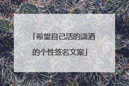 希望自己活的潇洒的个性签名文案