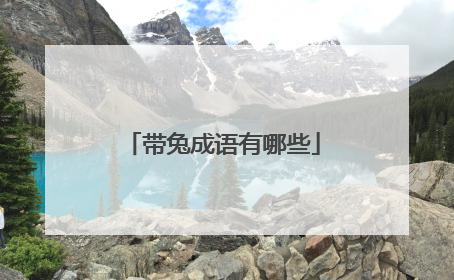 带兔成语有哪些